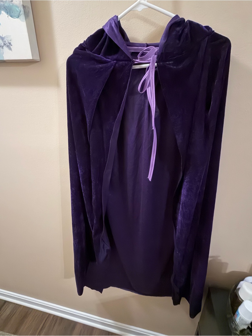 Purple Faux Velvet Hooded Cape size S